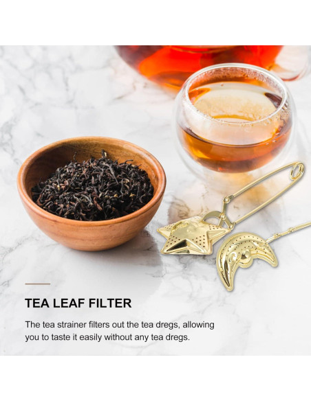 Colador de Té Dorado NUOBESTY 2 Piezas Acero Inoxidable