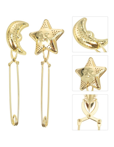 Colador de Té Dorado NUOBESTY 2 Piezas Acero Inoxidable