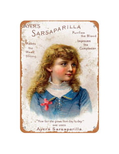 Cartel de Metal Vintage RetroRust 17.78x25.4 cm - Medicina Sarsaparilla
