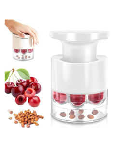 Deshuesadora de Cerezas 7-en-1 Blanco - Herramienta Multifuncional