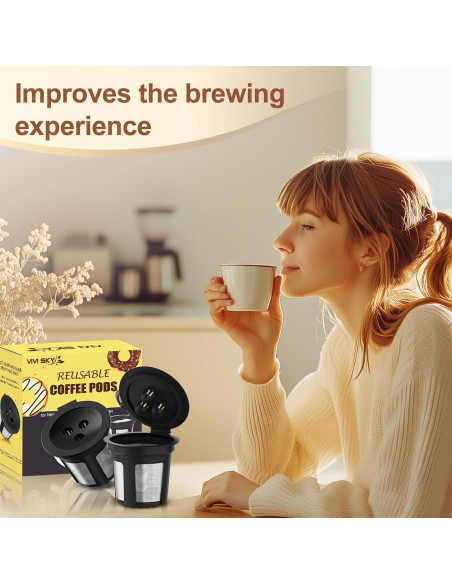 5 Cápsulas de Café Reutilizables VIVI SKY para Ninja DualBrew