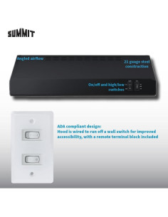 Campana Extractora Bajo Gabinete Summit HC20BBADA 50.8cm Negra 2