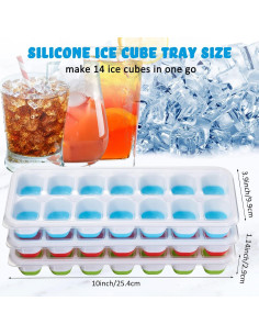 Bandejas de Hielo Silicona Honeydak 10 Piezas 14 Cubos 2