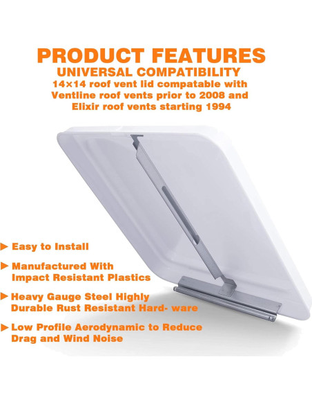 Cubierta de Ventilación de Techo 14" LuckySlycyc para RV