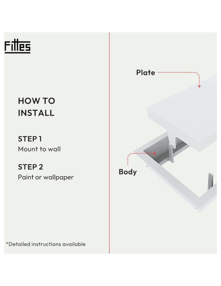 Cubierta de Ventilación de Pared Fittes 15x25 cm ABS Blanco