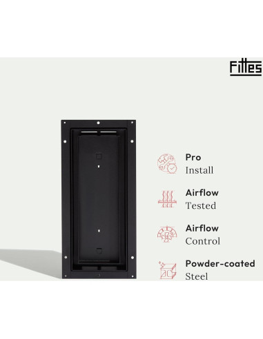 Rejilla de Piso Flush Luxe Fittes 10.16x25.4cm Negro Mate