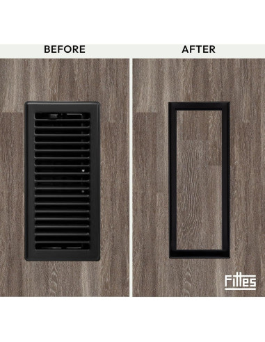 Rejilla de Piso Flush Luxe Fittes 10.16x25.4cm Negro Mate