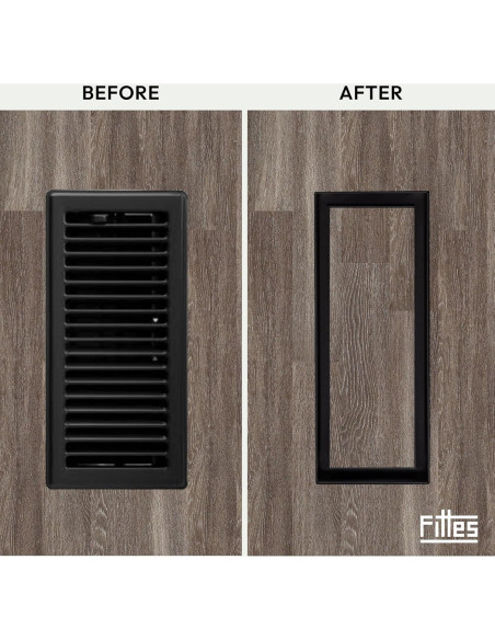 Rejilla de Piso Flush Luxe Fittes 10.16x25.4cm Negro Mate