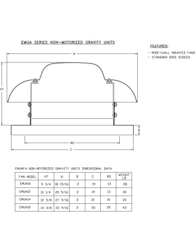 Unidad de Aire de Reemplazo CAPTIVE-AIRE EMUA10 1275 m/h