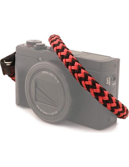 Correa de Muñeca MegaGear de Cuero y Algodón Roja - Compatible DSLR