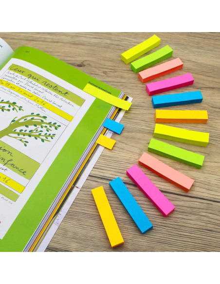 Notas Adhesivas Andoca 0.6x3 cm 1200 Hojas Colores Brillantes Notas Adhesivas Andoca 0.6x3 cm 1200 Hojas Colores Brillantes