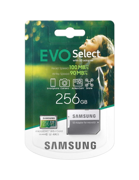 Tarjeta MicroSDXC Samsung EVO Select 256GB UHS-I U3 100MB/s