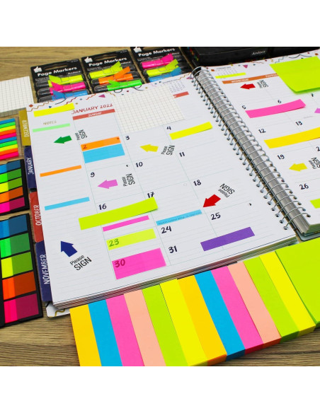 Notas Adhesivas Andoca 0.6x3 cm 1200 Hojas Colores Brillantes Notas Adhesivas Andoca 0.6x3 cm 1200 Hojas Colores Brillantes
