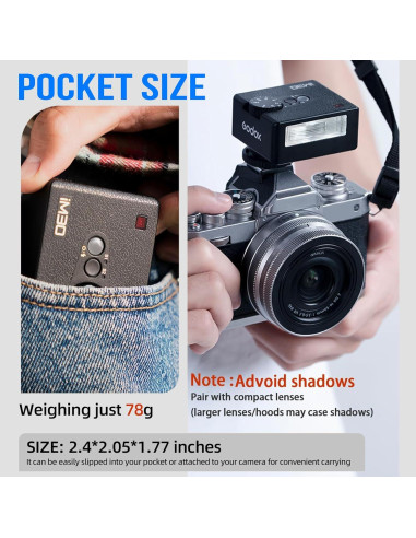 Flash Godox iM30 Mini Speedlite para Cámaras Sony, Canon, Nikon