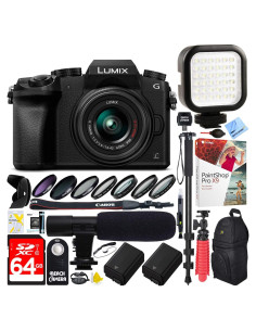 Cámara DSLM Panasonic LUMIX G7 4K con lente 14-42mm y accesorios