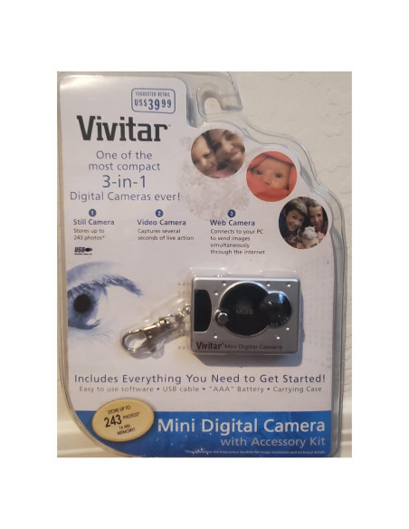 Cámara Digital Mini Vivitar con Kit de Accesorios 16MB
