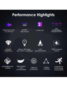 Gafas de ciclismo Powster con 6 lentes UV400 para adultos 2