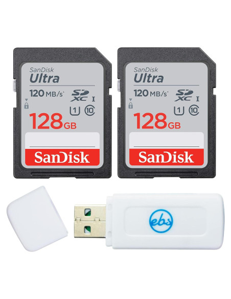 Paquete de 2 Tarjetas SDXC SanDisk Ultra 128GB UHS-I + Lector