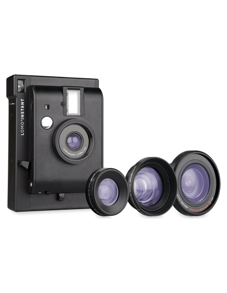 Cámara Instantánea Lomografía Lomo'Instant Negra + 3 Lentes