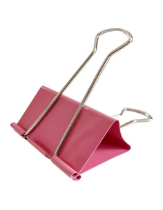 18 Clips de Carpeta Jumbo Rosa XuSha 3.81 cm Alta Resistencia