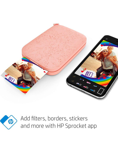 Impresora de Fotos Portátil HP Sprocket Rosa 2x3 Zink
