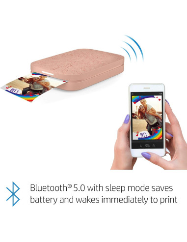 Impresora de Fotos Portátil HP Sprocket Rosa 2x3 Zink