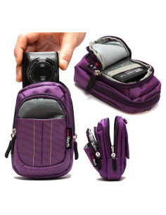 Funda de cámara digital Navitech púrpura para Canon Zoemini S