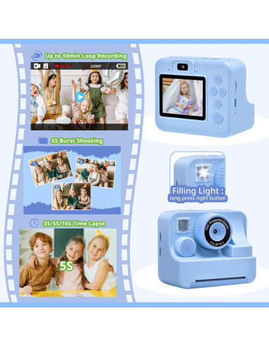 Cámara Instantánea para Niños Shenzhen HTL Azul 1080P HD