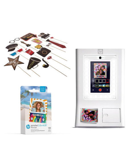 Impresora de Fotos Instantáneas HP Sprocket Blanca + 110 Hojas Zink