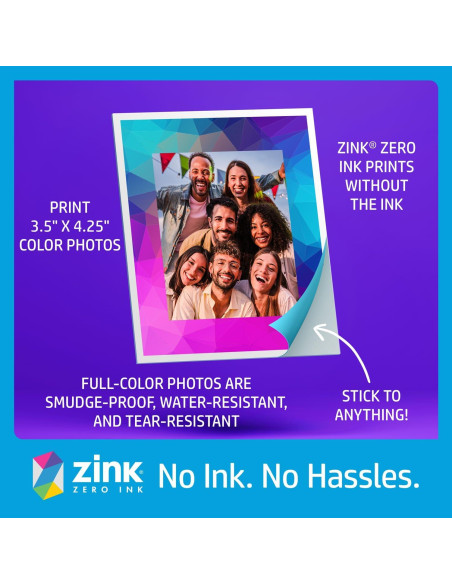 Impresora de Fotos Instantáneas HP Sprocket Blanca + 110 Hojas Zink