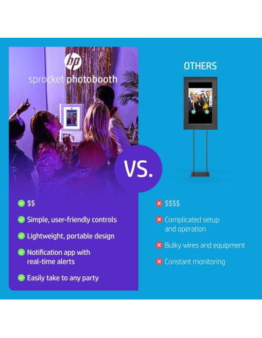 Impresora de Fotos Instantáneas HP Sprocket Blanca + 110 Hojas Zink