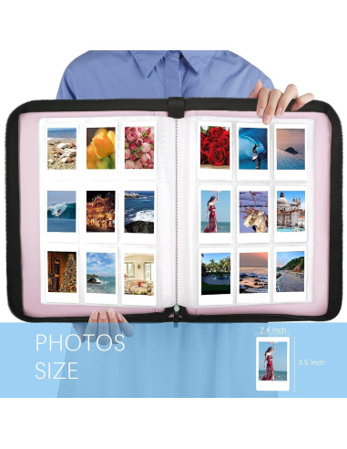 Álbum de Fotos Ruibytree 540 Bolsillos Impermeable Negro