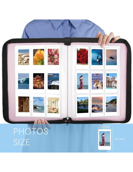 Álbum de Fotos Ruibytree 540 Bolsillos Impermeable Negro