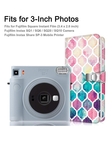 Álbum de Fotos Fintie 64 Bolsillos Cuero Vegan Amor Marroquí