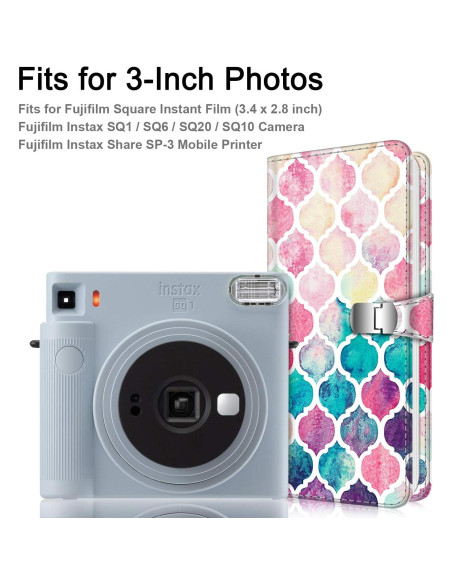 Álbum de Fotos Fintie 64 Bolsillos Cuero Vegan Amor Marroquí