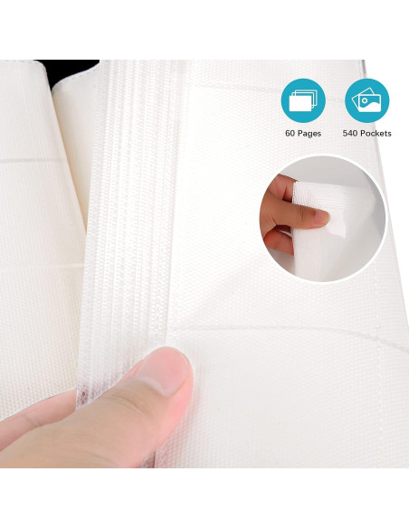 Álbum de Fotos Ruibytree 540 Bolsillos Impermeable Negro