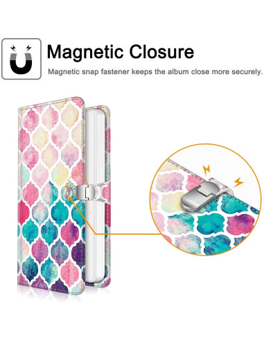 Álbum de Fotos Fintie 64 Bolsillos Cuero Vegan Amor Marroquí