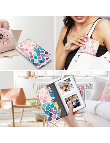 Álbum de Fotos Fintie 64 Bolsillos Cuero Vegan Amor Marroquí