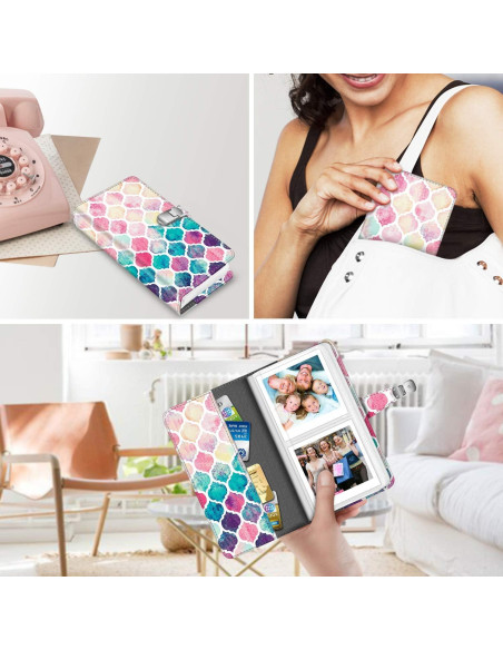 Álbum de Fotos Fintie 64 Bolsillos Cuero Vegan Amor Marroquí