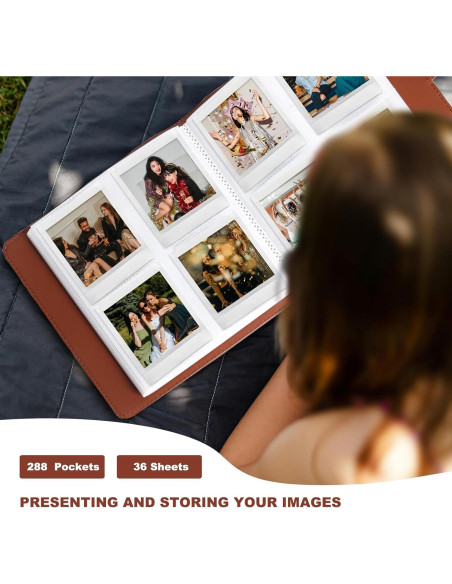 Álbum de Fotos Aisnyho 288 Bolsillos Cuero Marrón 20x19.5 cm