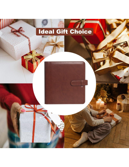 Álbum de Fotos Aisnyho 288 Bolsillos Cuero Marrón 20x19.5 cm