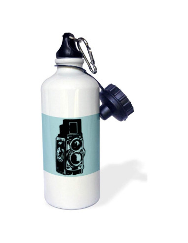 Botella de Agua Deportiva 3dRose 621 ml Acero Inoxidable Blanca