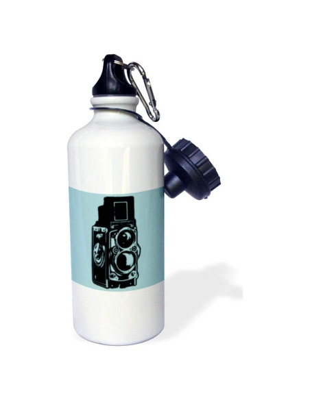 Botella de Agua Deportiva 3dRose 621 ml Acero Inoxidable Blanca