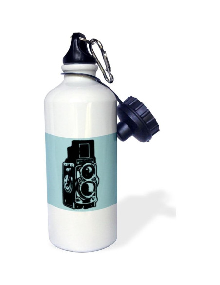 Botella de Agua Deportiva 3dRose 621 ml Acero Inoxidable Blanca