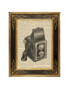 Impresión de Arte Vintage en Página de Libro 20x26 cm Sin Marco