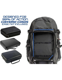 Mochila para cámara de acción Navitech negra con soportes 2