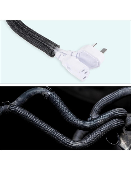 Manguito Expandible uxcell 6.35mm x 30m Negro Aislante