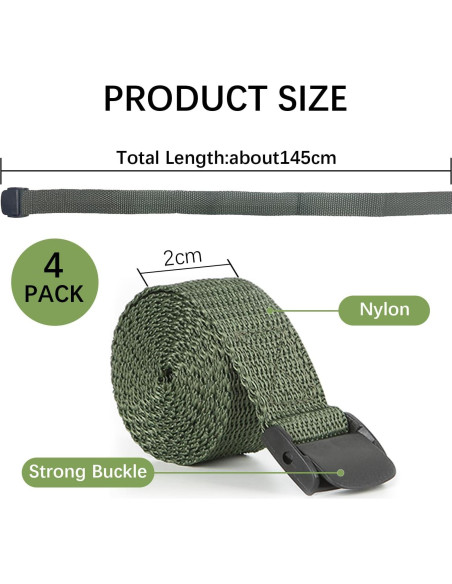 4 Correas de Nylon Acuxiaza 145cm para Cámara de Caza
