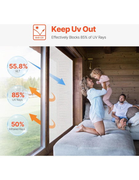 Película de Privacidad VEVOR 60x200 cm Esmerilada UV