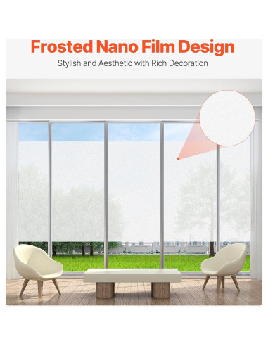 Película de Privacidad VEVOR 60x200 cm Esmerilada UV